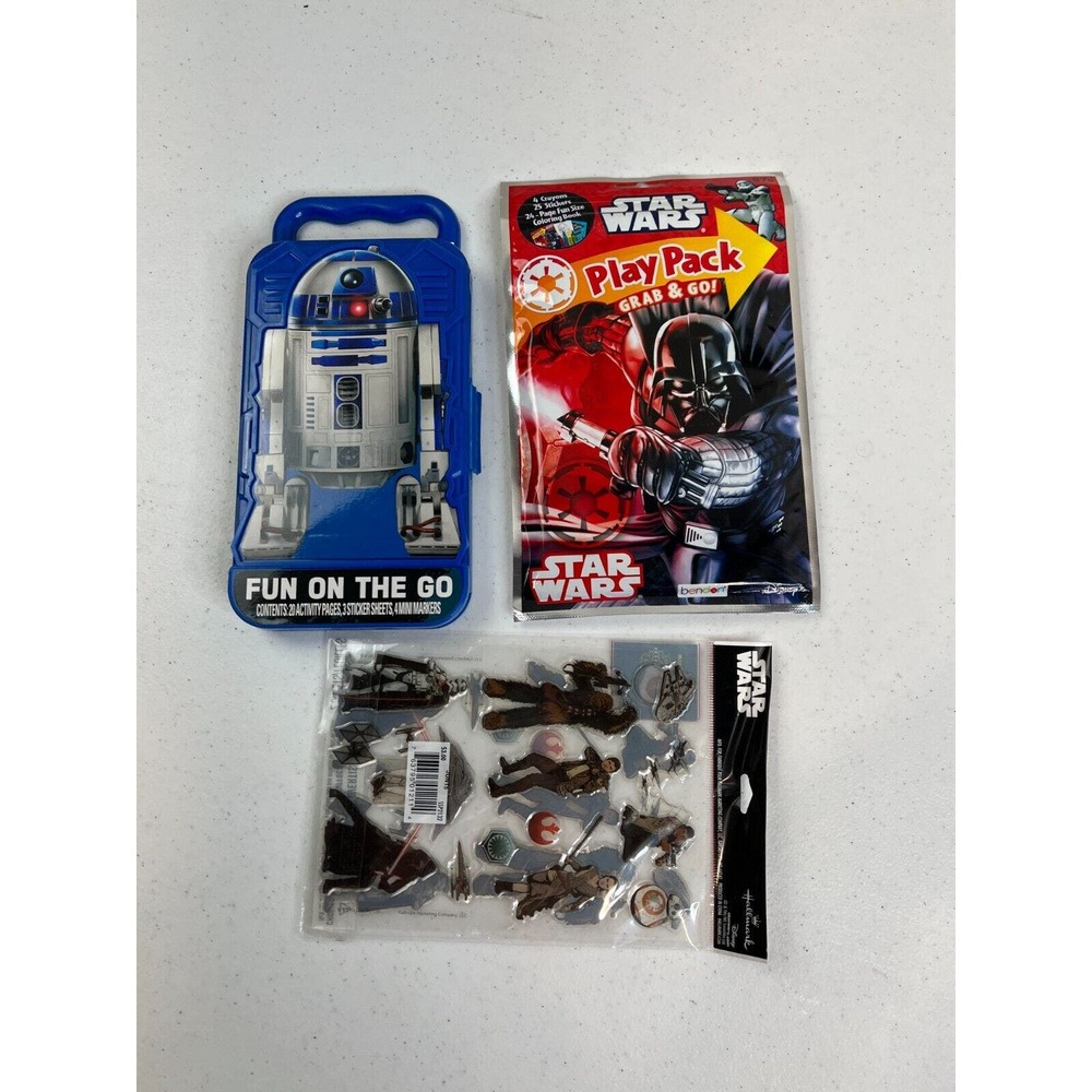 3x Star Wars R2-D2 Bendon Play Pack Grab Go Force Awaken Hallmark Epoxy Stickers